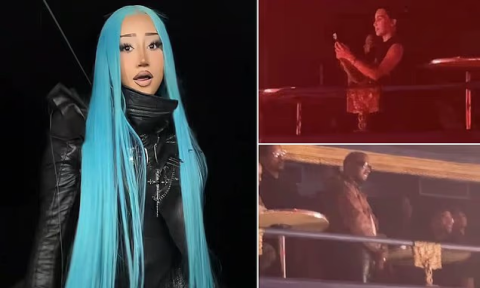 Source-supplied image for: Kanye West and Kim Kardashian put on united front as they support daughter North, 13, at her debut solo concert